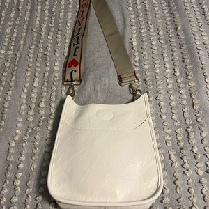 White Crossbody Bag with Adjustable Strap